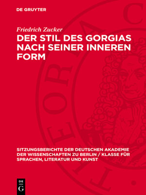 cover image of Der Stil des Gorgias nach seiner inneren Form